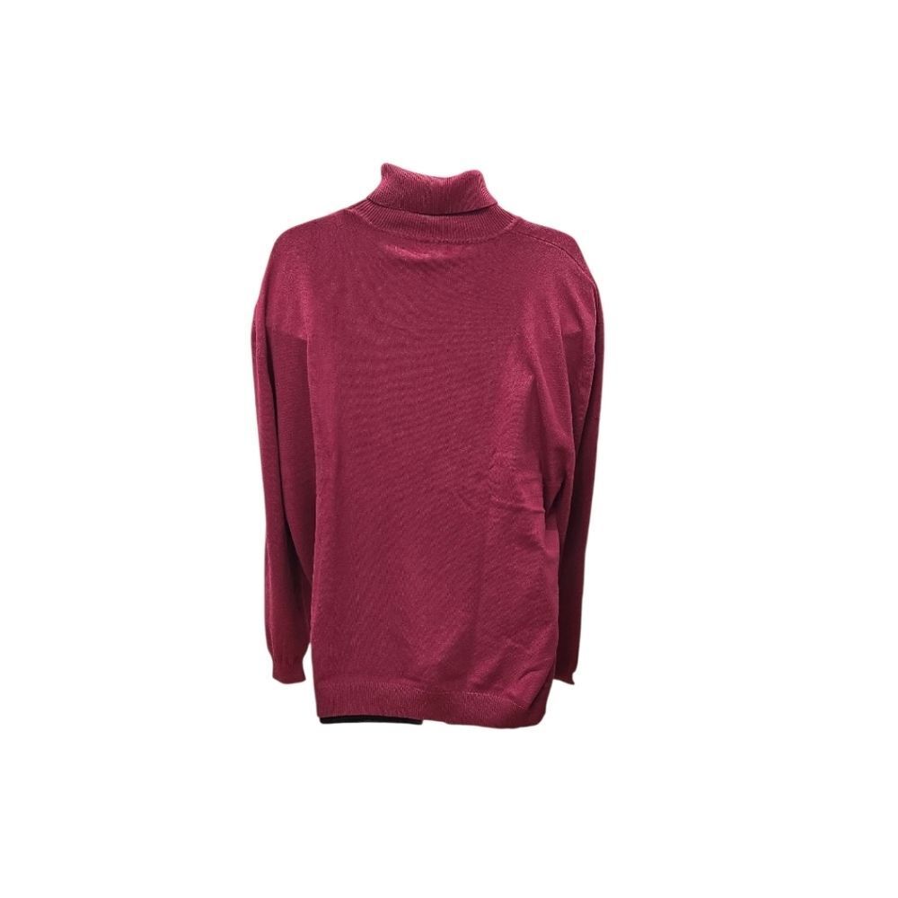 MEN'S BAGAZIO LONG SLEEVE BURGUNDY 100% ACRYLIC TURTLENECK SWEATER. 2102Y5